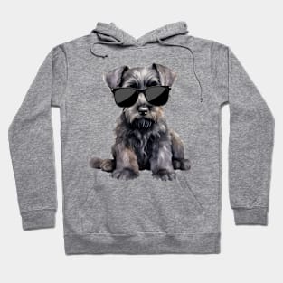 Giant Schnauzer Puppy Wearing Sunglasses Hoodie